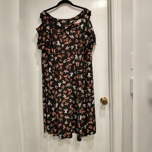 Cherry Velvet Tatyana dress in Shoe Print, 0X (fits like a roomy 1X)